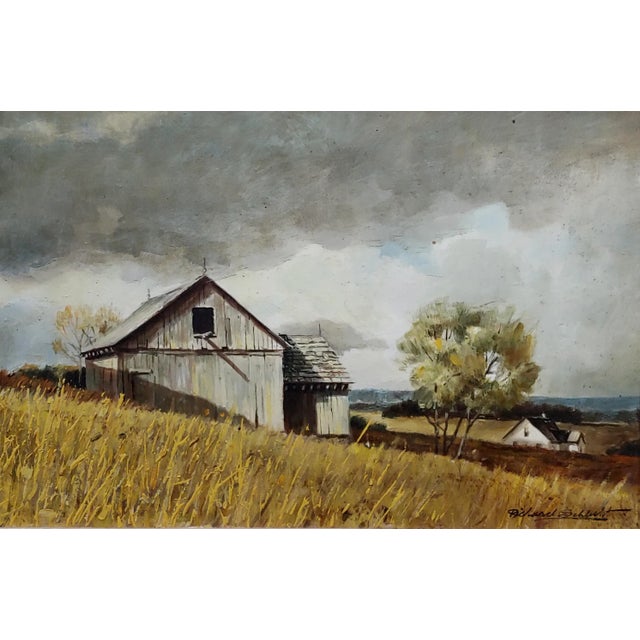 Illustration Richard Schlecht - Farm House in Maine Landscape - Oil Painting For Sale - Image 3 of 9
