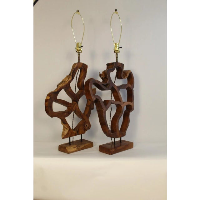 Mid 20th Century Italian Free Form Sculptural Lamps - A Pair For Sale - Image 10 of 10