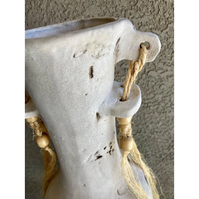 Wood Circa 1980 Rustic Unglazed Earthenware Tabletop Vase For Sale - Image 7 of 13