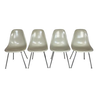 Vintage DSS Side Chairs in Parchment from Eames Herman Miller, 1960s For Sale