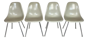 Vintage DSS Side Chairs in Parchment from Eames Herman Miller, 1960s