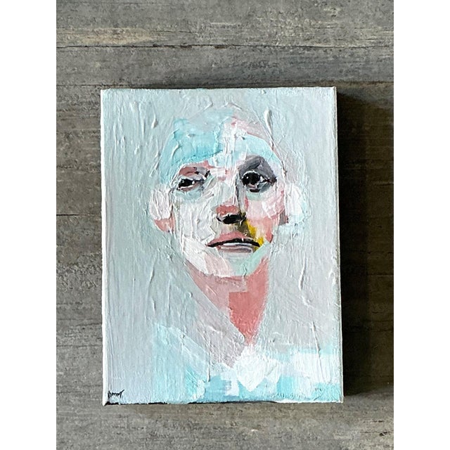 Vintage Abstract Expressionist Portrait Painting For Sale - Image 9 of 14