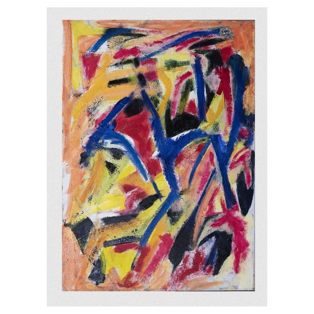 Giorgio Lo Fermo, Abstract Colors, Original Oil on Canvas, 1983 For Sale