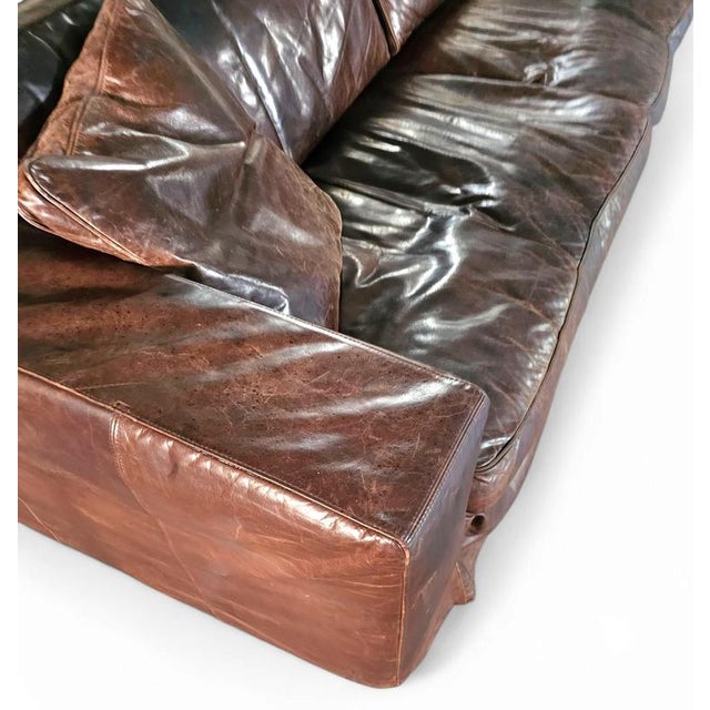 Massive / loose cover / brown leather / lounge sofa / 1970s/ Massive / loose cover / brown leather / lounge sofa / 1970s/...