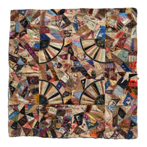 1880s Symbol Filled Crazy Quilt Top -
