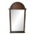 Antique 1910s Carved Oak Wall Mirror Arched Top Floral Wood Stamped #2375 32x17 For Sale