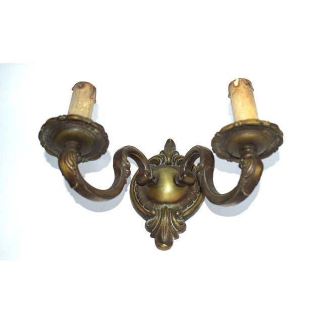 Bronze Wall Lamps, 1890s, Set of 2 For Sale - Image 4 of 10