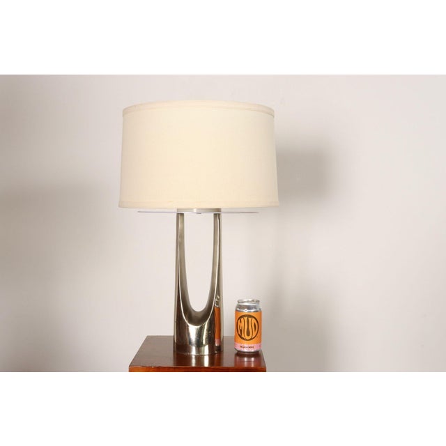 Mid-Century American Modern Chrome Hairpin / Wishbone Table Lamp by Laurel For Sale - Image 9 of 18