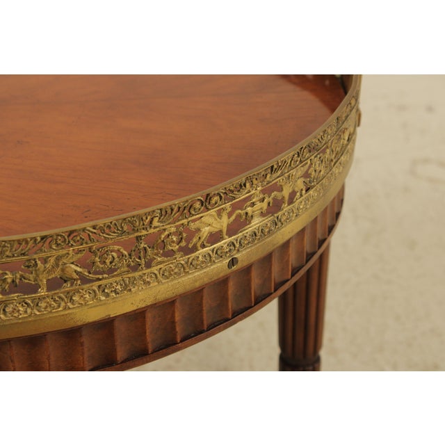 Vintage French Louis XVI Style Brass Gallery Coffee Cocktail Table For Sale - Image 9 of 14