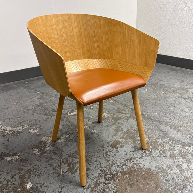 Modern Stefan Diez for E15 Ch04 Houdini Oak + Leather Armchair For Sale - Image 3 of 12