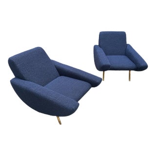 Set of 2 Mid-Century Italian Armchairs in Style of Zanuso, 1960 For Sale