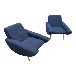 Set of 2 Mid-Century Italian Armchairs in Style of Zanuso, 1960