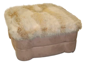 Alpaca Fur and Suede Rolling Ottoman |