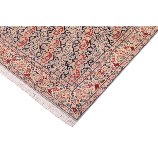 Shabby Chic Shabby Chic 1990's Pak-Persian Blue/Beige Wool Rug - 4'8'' X 7'1'' For Sale - Image 3 of 9