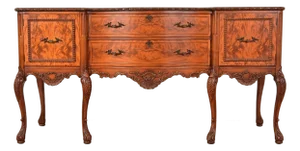 Romweber French Provincial Louis XV Burl Wood Sideboard or Bar Cabinet, Circa 1920s