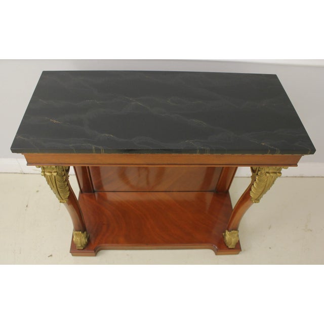 1990s Kindel Neoclassical Mahogany Petticoat Console Table For Sale - Image 5 of 13