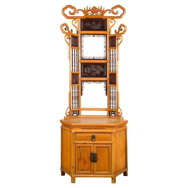 Chinese Qing Dynasty 19th Century Bamboo Washstand with Lacquered Panels For Sale - Image 13 of 13