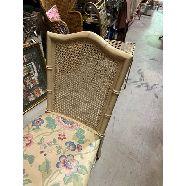 1970s 1970s Caned Back Chair With Floral Cushion For Sale - Image 5 of 6