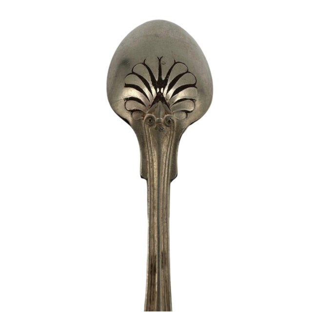 Late 19th Century Mid 19th Century Queen Victoria Art Deco Sheffield England Serving Spoon For Sale - Image 5 of 5