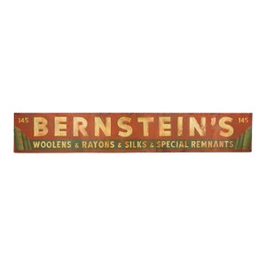 Newly Made Reclaimed Bernstein's Aluminum Marty Supreme Movie Prop Sign