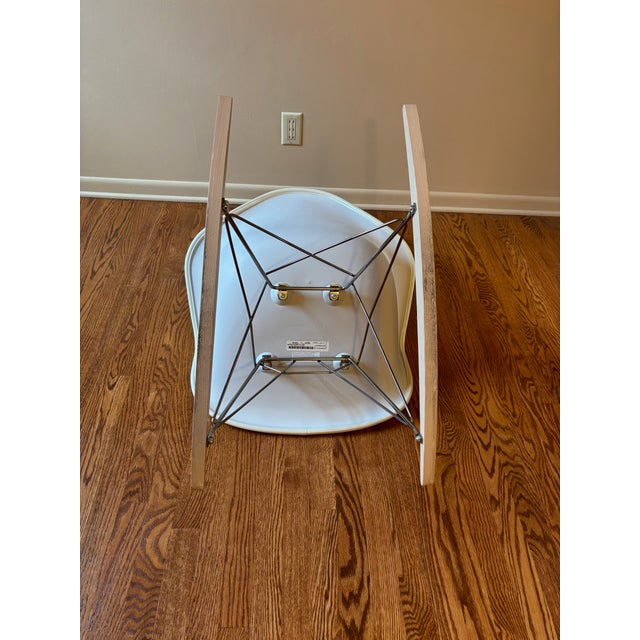 Eames Molded Plastic Arm Chair With Rocker Base and Fully Upholstered Shell For Sale In Chicago - Image 6 of 6
