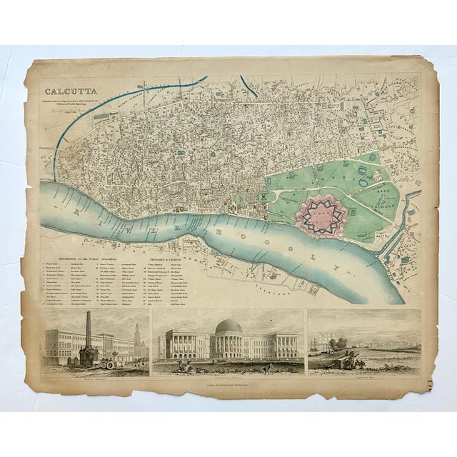 Calcutta India, Original Map, 1834 For Sale - Image 6 of 7