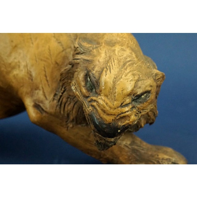 20th Century Lion and Tiger Animal Sculptures in Terracotta by Guido Cacciapuoti, Italy, Set of 2 For Sale - Image 12 of 18