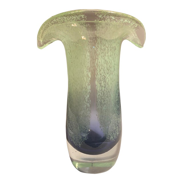 Vintage 1970s Murano Hand Blown Glass Tulip Vase Chairish