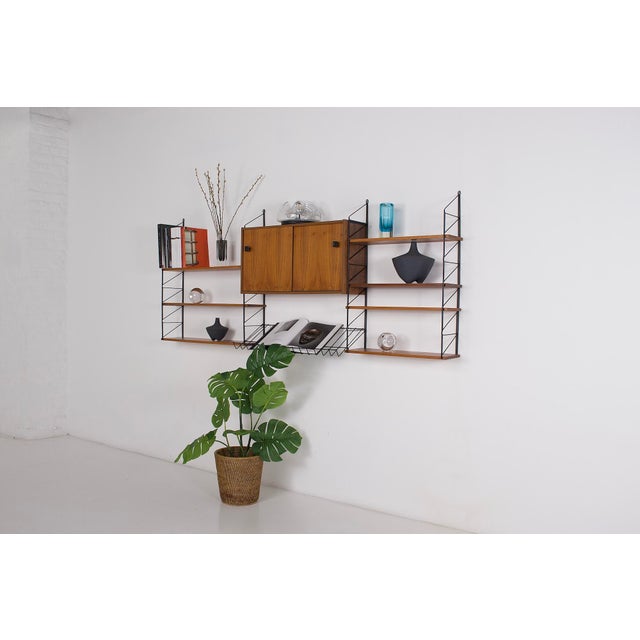 Black Modern Teak Wall Shelf, 1960s For Sale - Image 8 of 11