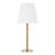 Mark D. Sikes 1 Light Dorset Table Lamp, Aged Brass, Natural Shade For Sale