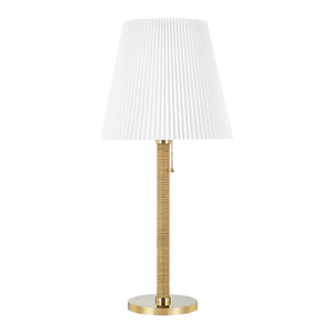 Mark D. Sikes 1 Light Dorset Table Lamp, Aged Brass, Natural Shade