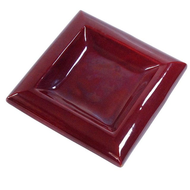 Italian Burgundy Glazed Ceramic Dish from Italica Ars, 1970s For Sale - Image 10 of 10