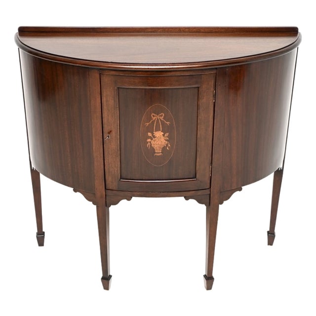 Antique Edwardian Bow Front Cabinet, 1900 For Sale