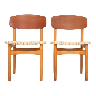 Vintage Model 122 Dining Chairs by Børge Mogensen for Søborg Møbelfabrik, 1950s, Set of 2 For Sale