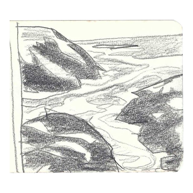 1970s Robert Angeloch Coastal Drawing For Sale