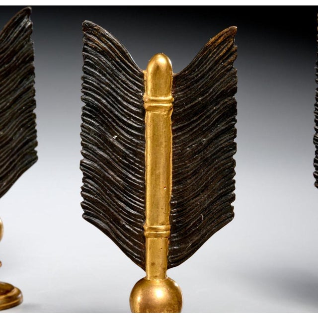 Set of 8 Arrow Head and Flight Drapery Rod Finials, 1980s For Sale - Image 4 of 4