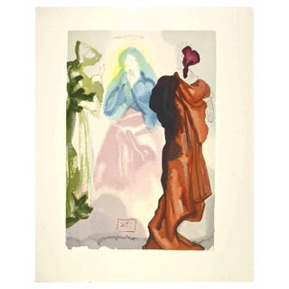 Salvador Dali, Prayer of Saint Bernard to the Virgin, Woodcut, 1963 For Sale