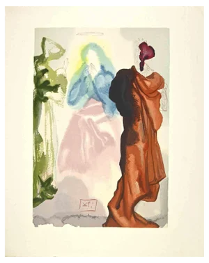 Salvador Dali, Prayer of Saint Bernard to the Virgin, Woodcut, 1963