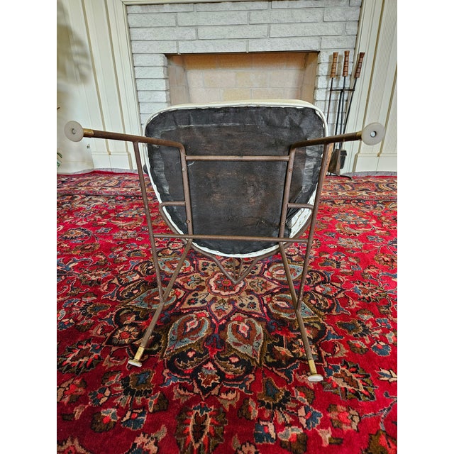 Wood 1960s MCM Attributed to Richard McCarthy by Selrite Wrought Iron and Oak Wood Armchair For Sale - Image 7 of 7