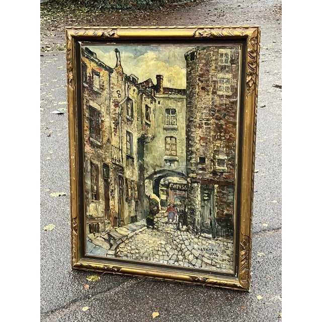 Paris, 1936, Large Oil on Canvas, Framed For Sale - Image 8 of 11