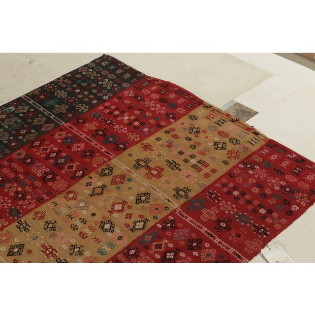 Rug & Kilim Antique Russian Verneh Kilim in Red, Beige & Black Panels, Geometric Patterns For Sale - Image 4 of 7