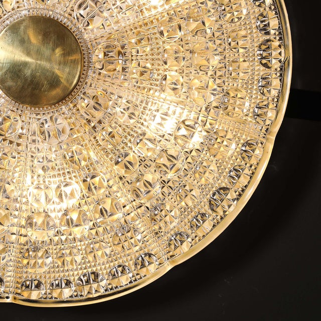 Orrefors Mid-Century Modernist Flush Mount Chandelier by Carl Fagerlund for Orrefors For Sale - Image 4 of 16