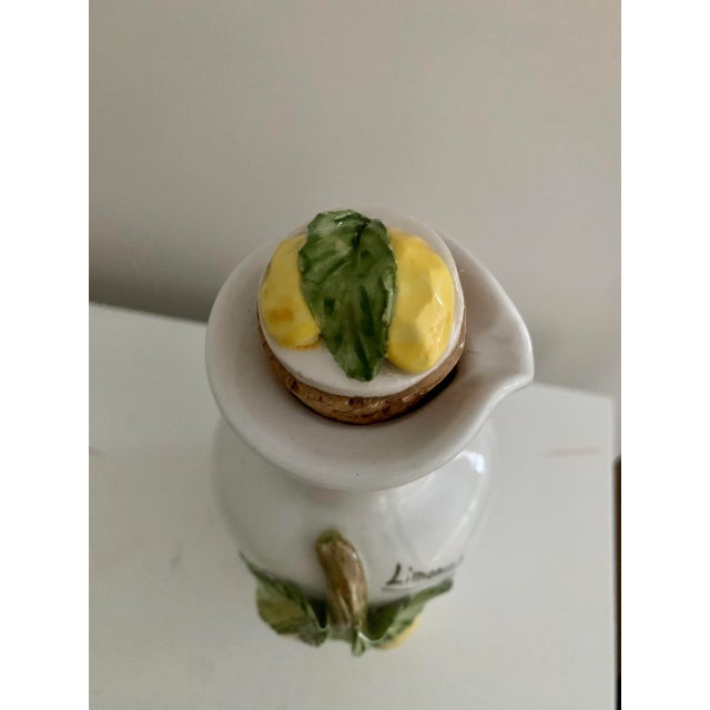 White Vintage Limoncello Ceramic Bottle Handmade Italy For Sale - Image 8 of 10