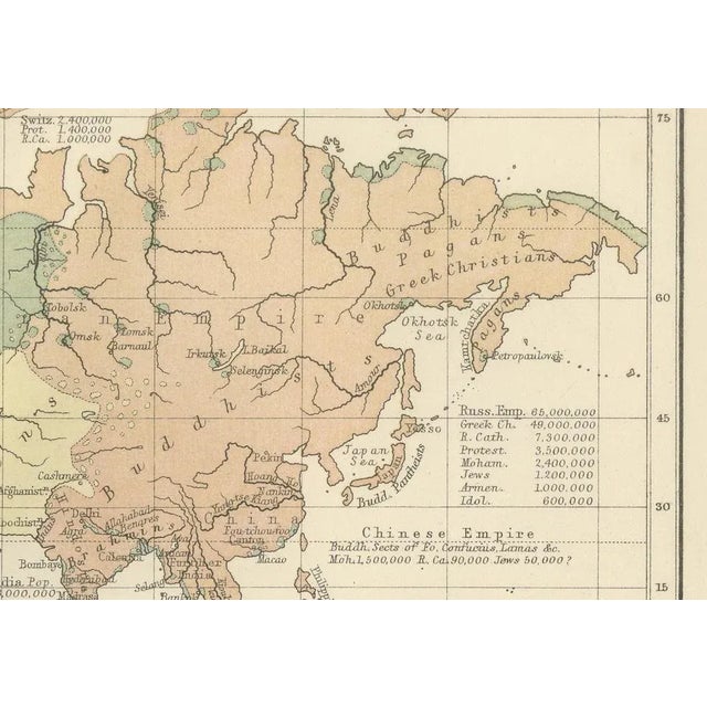 Mid 19th Century Religious Belief Map by A.K. Johnston, 1852 For Sale - Image 5 of 11