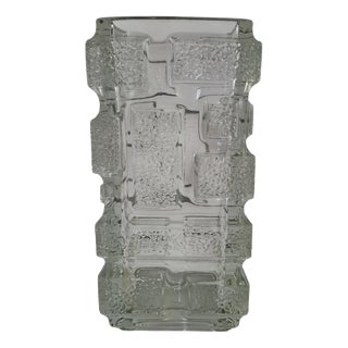 Glass Brickwork Vase by Jiří Zejmon for Rudolfova Hut, Czechoslovakia, 1969 For Sale