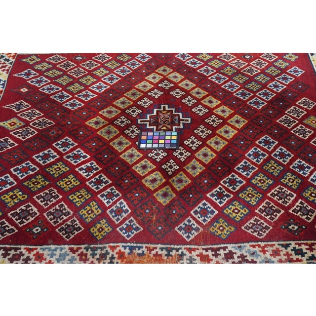 Fine Antique Persian Qashqai Wool Rug 4'6'' X 5'3'' For Sale - Image 9 of 10