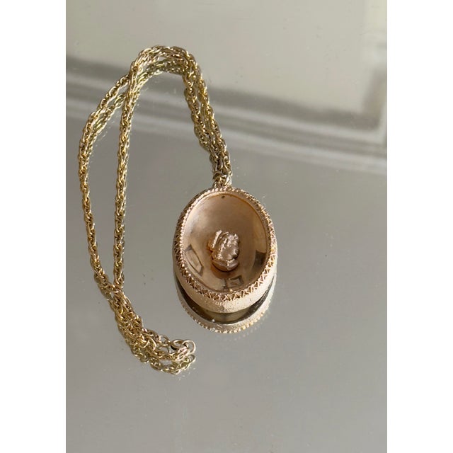 Ciner 1970s Victoiran/Edwardian Oval Raised Cameo Necklace For Sale - Image 4 of 10