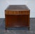 Burgundy Embossed Leather Top Twin Pedestal Desk from Globe Wernicke For Sale - Image 16 of 18