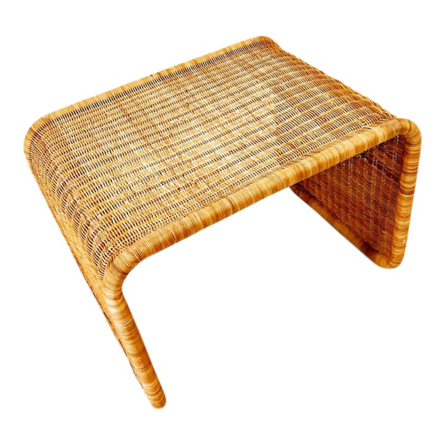 Wicker Table in Style of Tito Agnoli, Italy 1950s For Sale