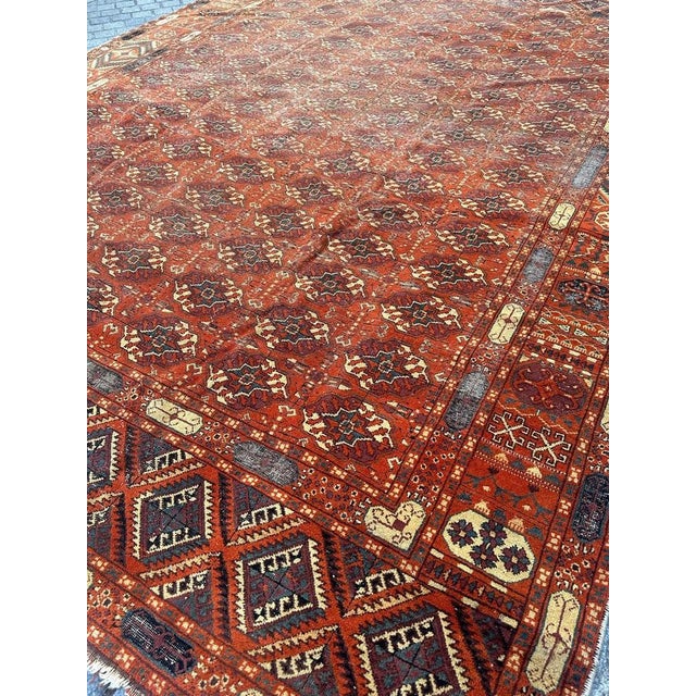 Large Turkish DistressedSparta Rug Bokhara Design, 1920s For Sale - Image 12 of 18